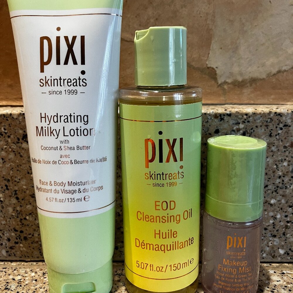 PIXIE Milky Moisturizer & Cleansing Oil plus Setting Mist . NEW!!